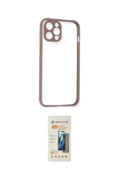 ieg™ iPhone 12 Pro Max Kılıf Nova Asil Özel Seri - Siyah 6D Mat Seramik Hayalet Nano Ekran Koruyucu