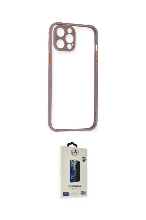 ieg™ iPhone 12 Pro Max Kılıf Nova Asil Özel Seri - Siyah Bilvis Hayalet Cam Ekran Koruyucu