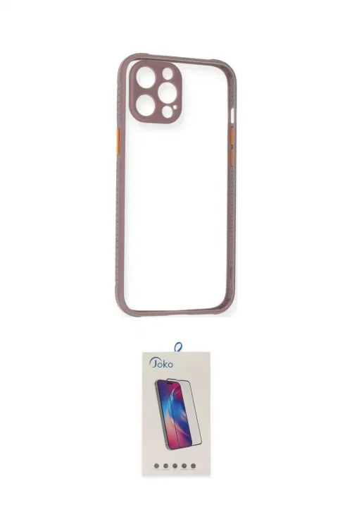 ieg™ iPhone 12 Pro Max Kılıf Nova Asil Özel Seri - Siyah Joko 5D Cam
