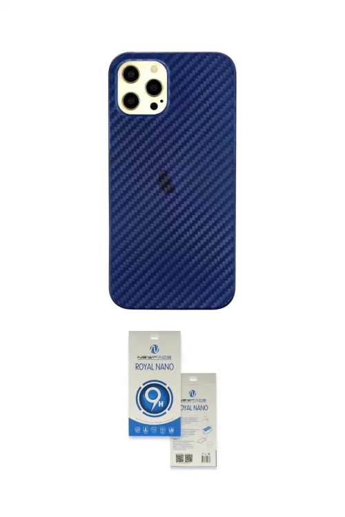 ieg™ iPhone 12 Pro Max Kılıf Nova Çizgi - Şeffaf Royal Nano Ekran Koruyucu
