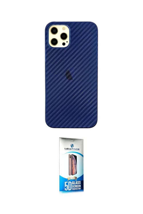 ieg™ iPhone 12 Pro Max Kılıf Nova Çizgi - Siyah 5D Eko Cam Ekran Koruyucu