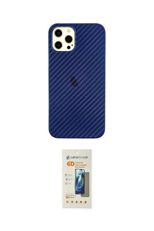 ieg™ iPhone 12 Pro Max Kılıf Nova Çizgi - Siyah 6D Mat Seramik Hayalet Nano Ekran Koruyucu