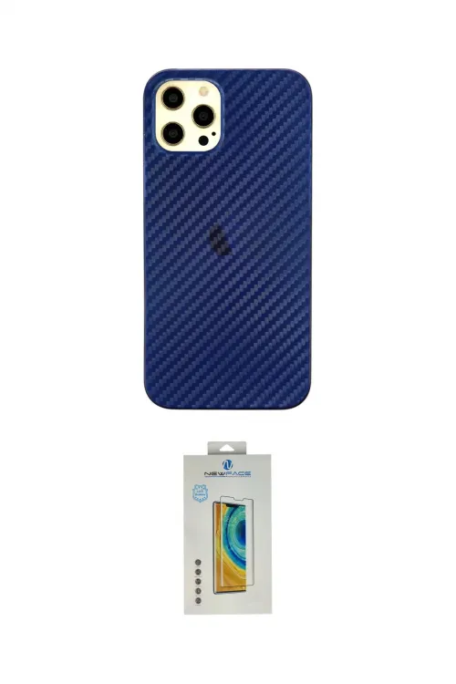 ieg™ iPhone 12 Pro Max Kılıf Nova Çizgi - Siyah Polymer Nano Ekran Koruyucu