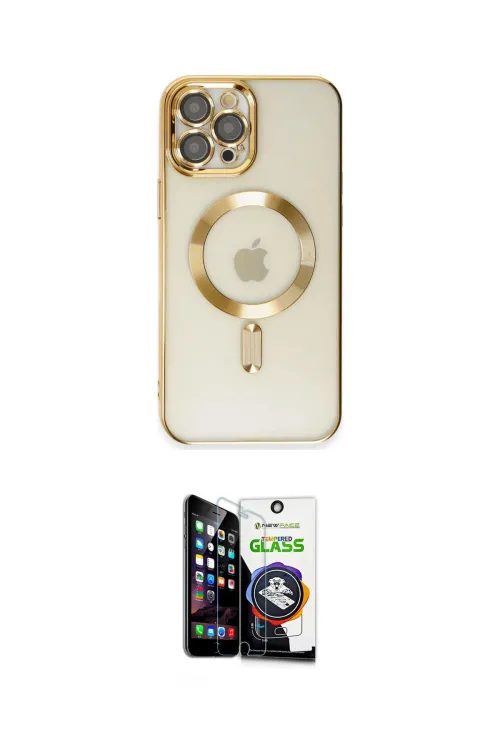 ieg™ iPhone 12 Pro Max Kılıf Nova Işık Özel Seri - Şeffaf Temperli Cam Ekran Koruyucu