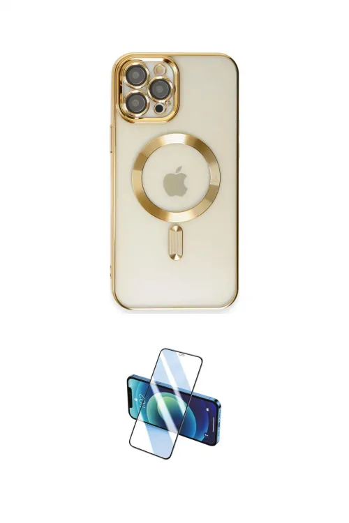 ieg™ iPhone 12 Pro Max Kılıf Nova Işık Özel Seri - Siyah 3D Antistatik Cam Ekran Koruyucu