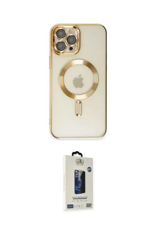 ieg™ iPhone 12 Pro Max Kılıf Nova Işık Özel Seri - Siyah Bilvis Hayalet Cam Ekran Koruyucu