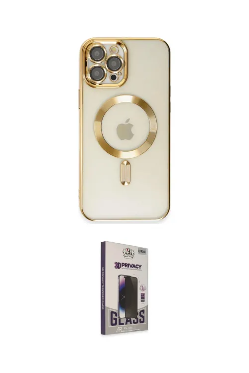 ieg™ iPhone 12 Pro Max Kılıf Nova Işık Özel Seri - Siyah Bilvis Hayalet Cam Ekran Koruyucu