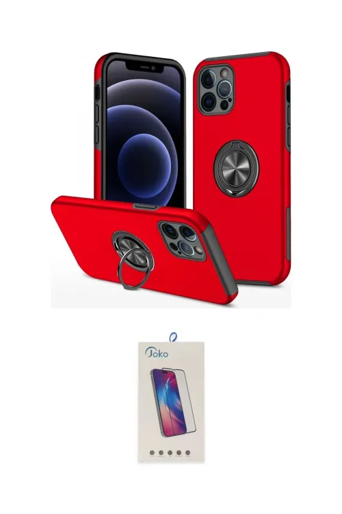 ieg™ iPhone 12 Pro Max Kılıf Odak Form Prime - Siyah Joko 5D Cam