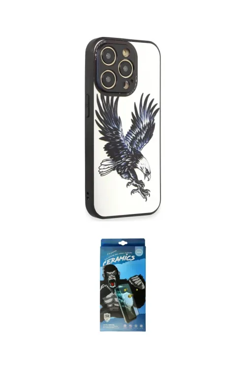 ieg™ iPhone 12 Pro Max Kılıf Odak Klasik Serisi - Siyah 34D Izgaralı Cam