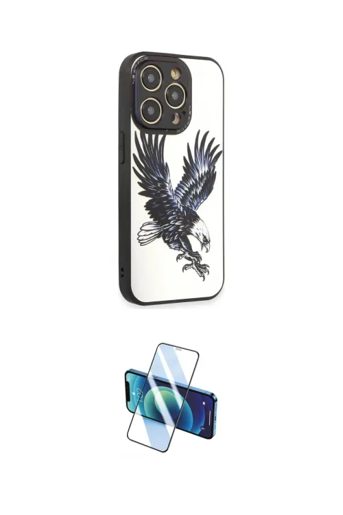ieg™ iPhone 12 Pro Max Kılıf Odak Klasik Serisi - Siyah 3D Antistatik Cam Ekran Koruyucu