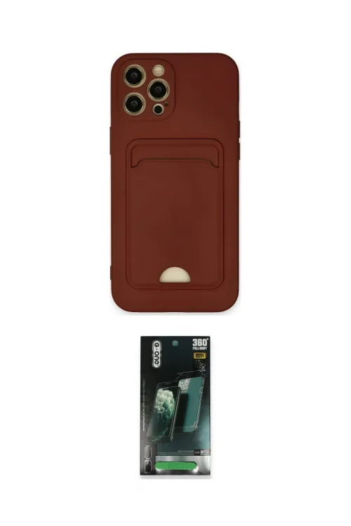 ieg™ iPhone 12 Pro Max Kılıf Vadi Çizgi Prime - Siyah 360 Mat Full Body Arka Koruyucu