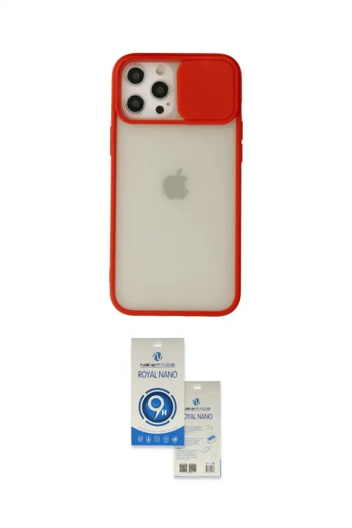 ieg™ iPhone 12 Pro Max Kılıf Vadi Çizgi - Şeffaf Royal Nano Ekran Koruyucu
