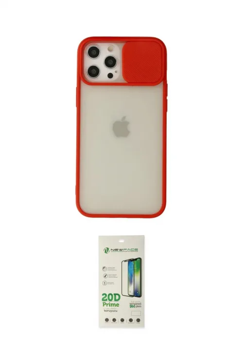 ieg™ iPhone 12 Pro Max Kılıf Vadi Çizgi - Siyah 20D Premium Cam Ekran Koruyucu