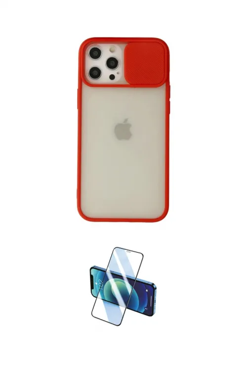 ieg™ iPhone 12 Pro Max Kılıf Vadi Çizgi - Siyah 3D Antistatik Seramik Nano Ekran Koruyucu