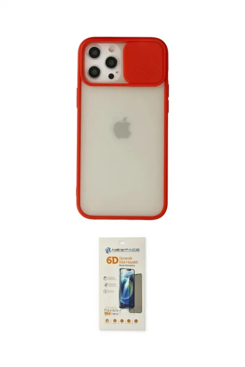 ieg™ iPhone 12 Pro Max Kılıf Vadi Çizgi - Siyah 6D Mat Seramik Hayalet Nano Ekran Koruyucu