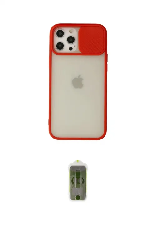 ieg™ iPhone 12 Pro Max Kılıf Vadi Çizgi - Siyah Joko Magic 5D Hayalet Cam