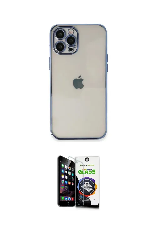 ieg™ iPhone 12 Pro Max Kılıf Vadi Minimal - Şeffaf Temperli Cam Ekran Koruyucu