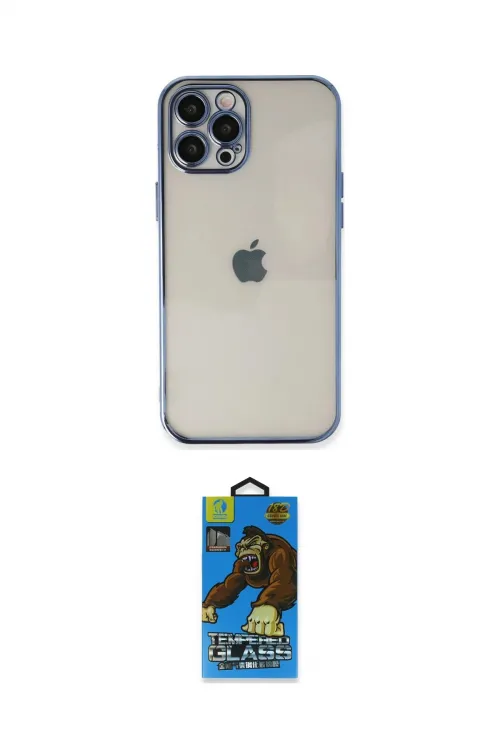 ieg™ iPhone 12 Pro Max Kılıf Vadi Minimal - Siyah 18D Cam Ekran Koruyucu