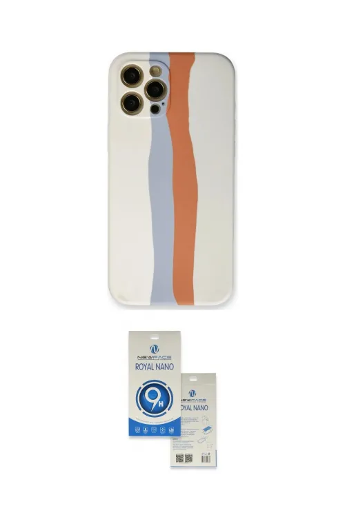 ieg™ iPhone 12 Pro Max Kılıf Yadigar Çizgi - Şeffaf Royal Nano Ekran Koruyucu