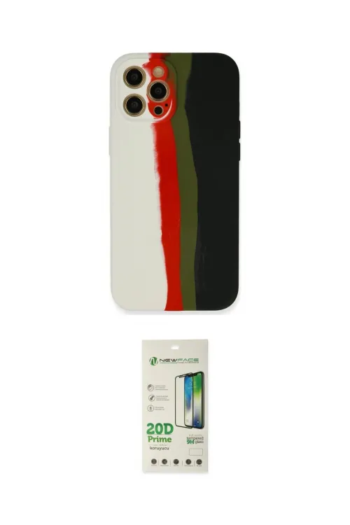 ieg™ iPhone 12 Pro Max Kılıf Yadigar Çizgi - Siyah 20D Premium Cam Ekran Koruyucu