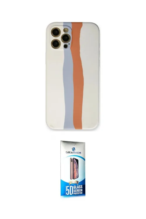 ieg™ iPhone 12 Pro Max Kılıf Yadigar Çizgi - Siyah 5D Eko Cam Ekran Koruyucu