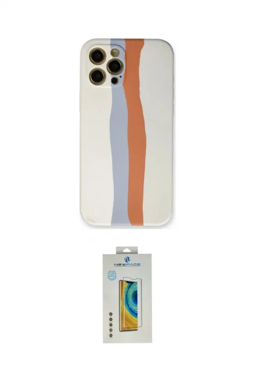 ieg™ iPhone 12 Pro Max Kılıf Yadigar Çizgi - Siyah Polymer Nano Ekran Koruyucu