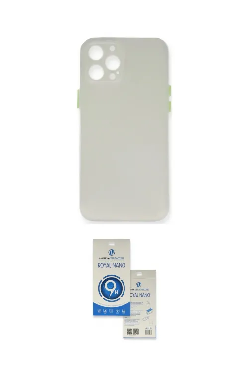 ieg™ iPhone 12 Pro Max Kılıf Yadigar Yansıma Serisi - Şeffaf Royal Nano Ekran Koruyucu