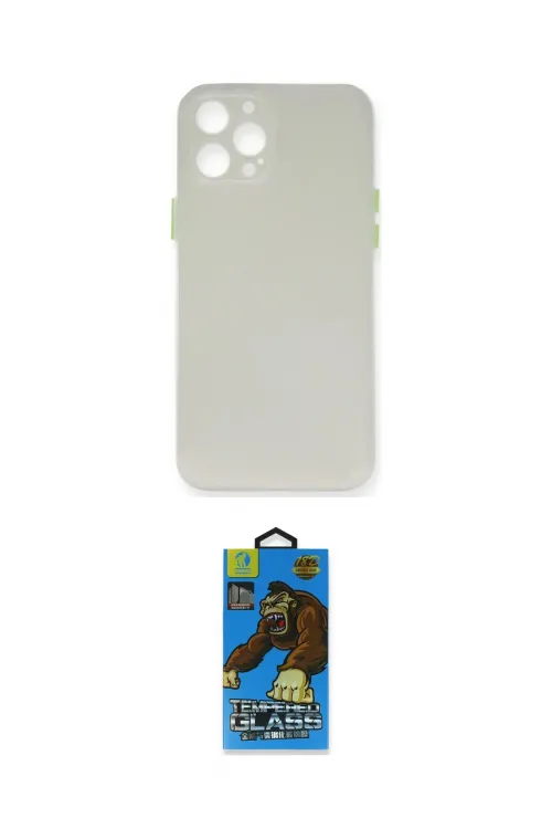ieg™ iPhone 12 Pro Max Kılıf Yadigar Yansıma Serisi - Siyah 18D Cam Ekran Koruyucu