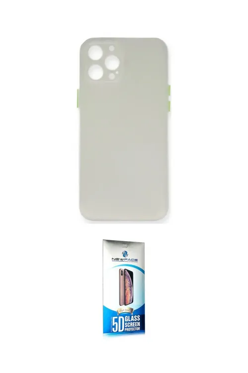 ieg™ iPhone 12 Pro Max Kılıf Yadigar Yansıma Serisi - Siyah 5D Eko Cam Ekran Koruyucu