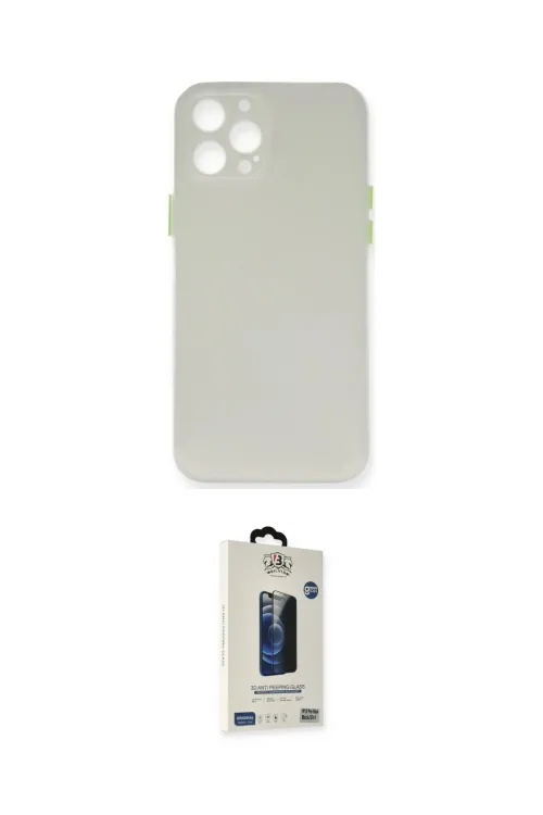 ieg™ iPhone 12 Pro Max Kılıf Yadigar Yansıma Serisi - Siyah Bilvis Hayalet Cam Ekran Koruyucu