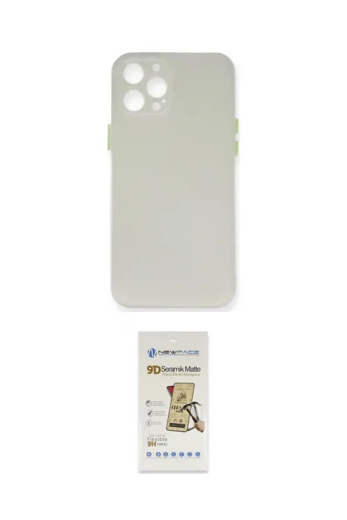 ieg™ iPhone 12 Pro Max Kılıf Yadigar Yansıma Serisi - Siyah Mat Seramik Nano Ekran Koruyucu
