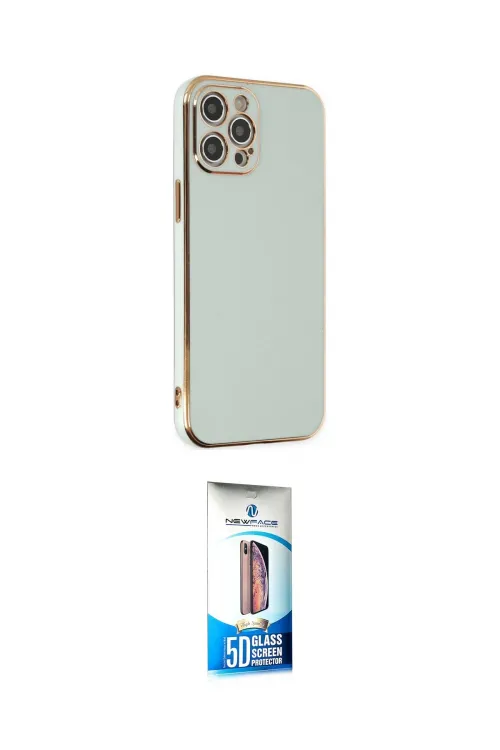 ieg™ iPhone 12 Pro Max Kılıf Yankı Serisi - Siyah 5D Eko Cam Ekran Koruyucu