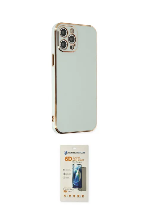 ieg™ iPhone 12 Pro Max Kılıf Yankı Serisi - Siyah 6D Mat Seramik Hayalet Nano Ekran Koruyucu