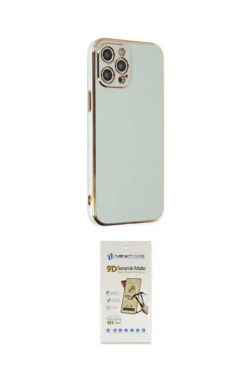 ieg™ iPhone 12 Pro Max Kılıf Yankı Serisi - Siyah Mat Seramik Nano Ekran Koruyucu