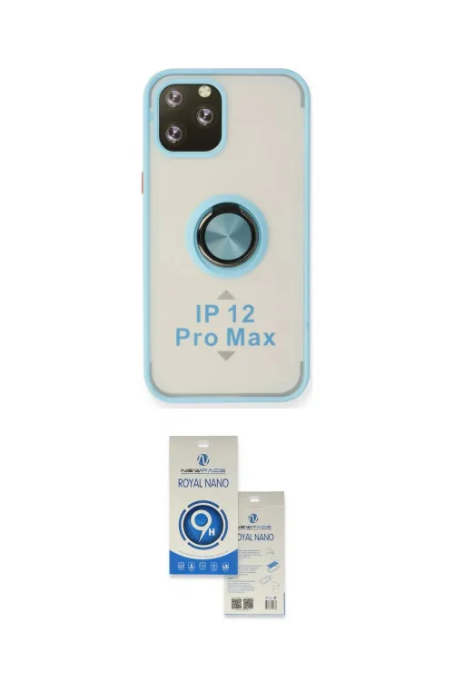 ieg™ iPhone 12 Pro Max Kılıf Yörünge Çizgi - Şeffaf Royal Nano Ekran Koruyucu