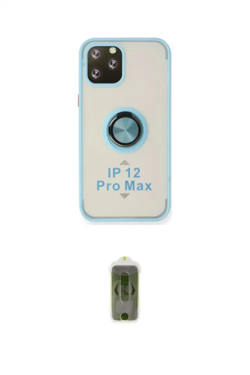 ieg™ iPhone 12 Pro Max Kılıf Yörünge Çizgi - Siyah Joko Magic 5D Hayalet Cam