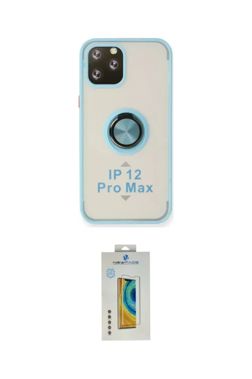 ieg™ iPhone 12 Pro Max Kılıf Yörünge Çizgi - Siyah Polymer Nano Ekran Koruyucu