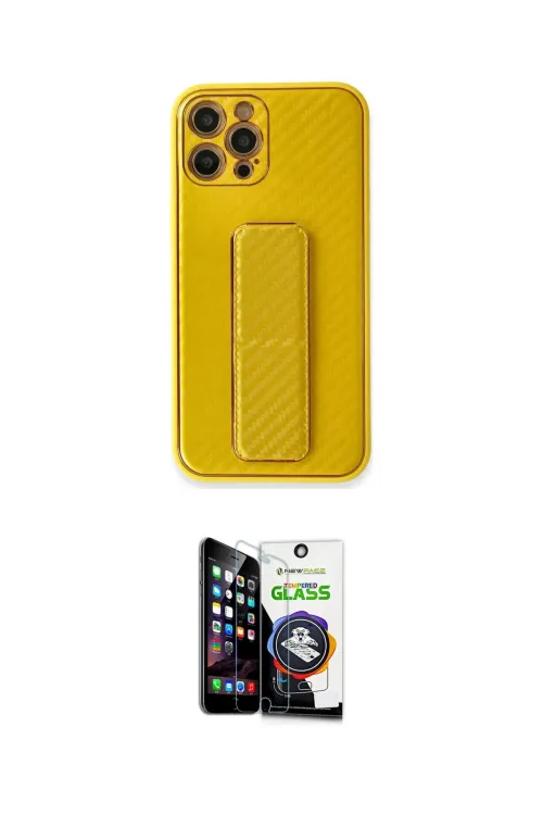 ieg™ iPhone 12 Pro Max Kılıf Yörünge Yansıma - Şeffaf Temperli Cam Ekran Koruyucu