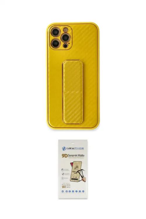 ieg™ iPhone 12 Pro Max Kılıf Yörünge Yansıma - Siyah Mat Seramik Nano Ekran Koruyucu