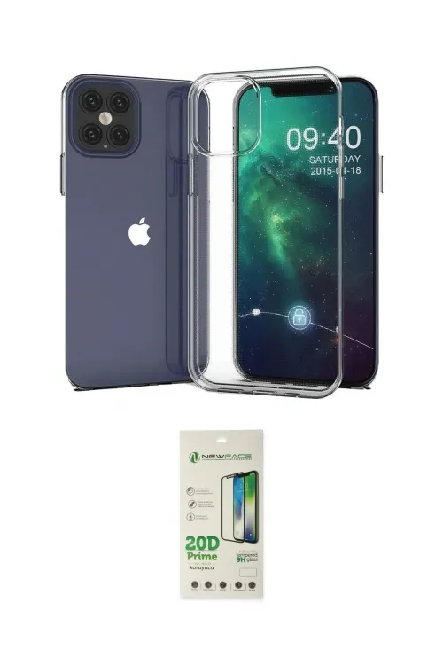 ieg™ iPhone 12 Pro Max Kılıf Zirve Doku - Siyah 20D Premium Cam Ekran Koruyucu