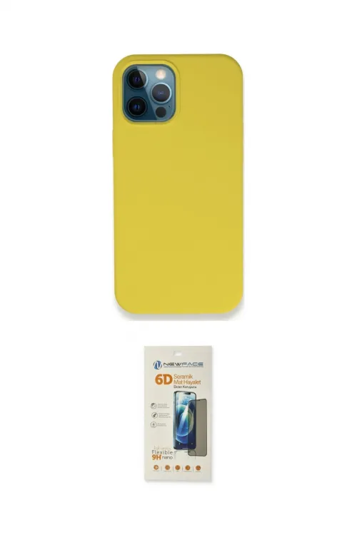ieg™ iPhone 12 Pro Max Kılıf Zirve Modern Özel Seri - Siyah 6D Mat Seramik Hayalet Nano Ekran Koruyucu