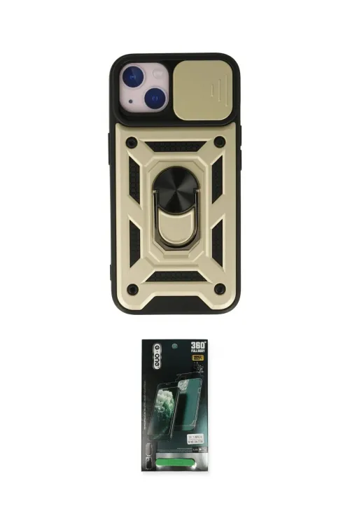 ieg™ iPhone 13 Kılıf Ahenk Klasik - Şeffaf 360 Full Body Arka Koruyucu