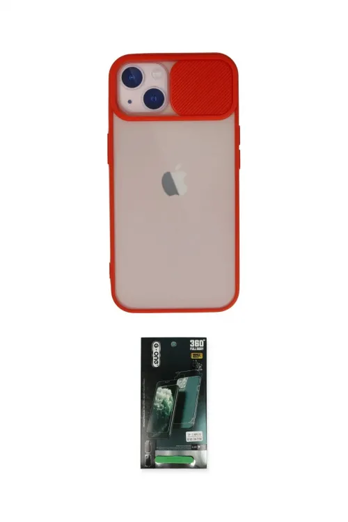 ieg™ iPhone 13 Kılıf Vadi Çizgi - Şeffaf 360 Full Body Arka Koruyucu