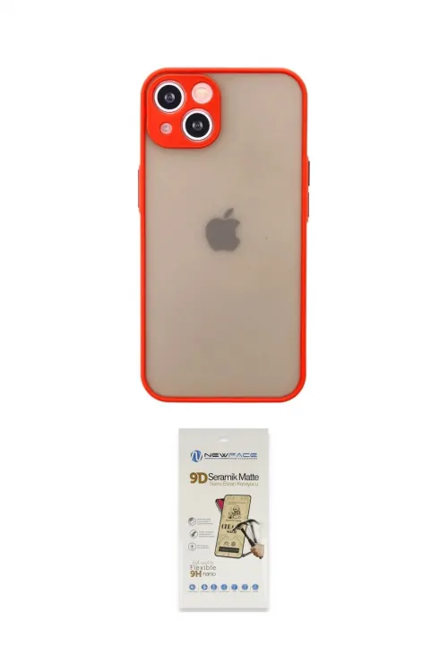 ieg™ iPhone 13 Mini Kılıf Ahenk Çizgi Serisi - Siyah Mat Seramik Nano Ekran Koruyucu