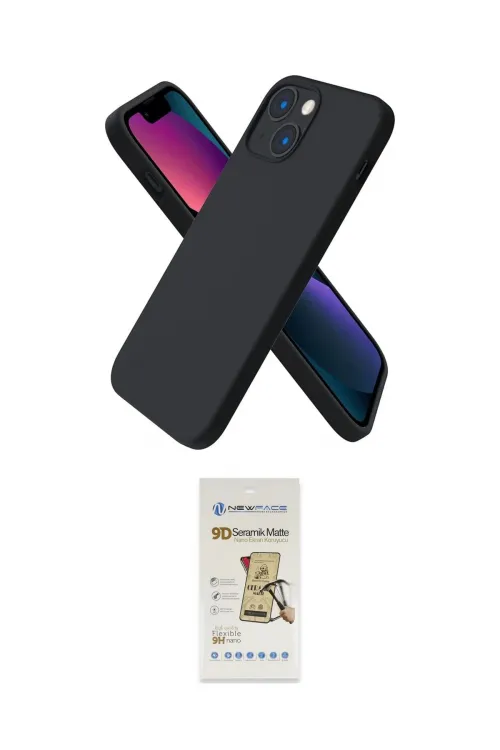 ieg™ iPhone 13 Mini Kılıf Kozmos Yansıma Özel Seri - Siyah Mat Seramik Nano Ekran Koruyucu