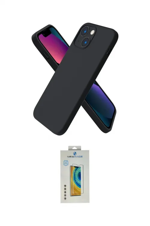 ieg™ iPhone 13 Mini Kılıf Kozmos Yansıma Özel Seri - Siyah Polymer Nano Ekran Koruyucu