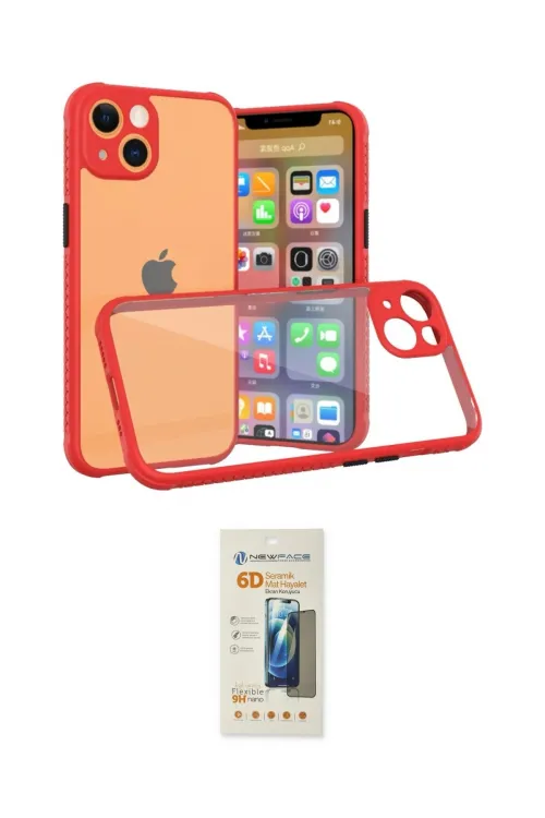 ieg™ iPhone 13 Mini Kılıf Nova Asil Özel Seri - Siyah 6D Mat Seramik Hayalet Nano Ekran Koruyucu