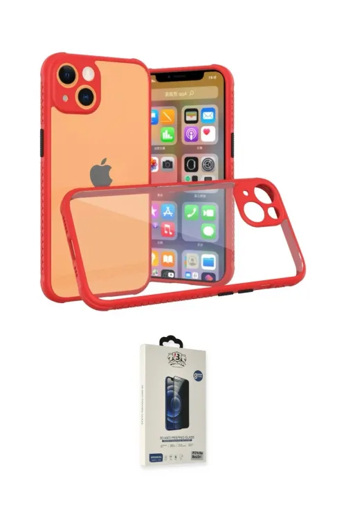ieg™ iPhone 13 Mini Kılıf Nova Asil Özel Seri - Siyah Bilvis Hayalet Cam Ekran Koruyucu