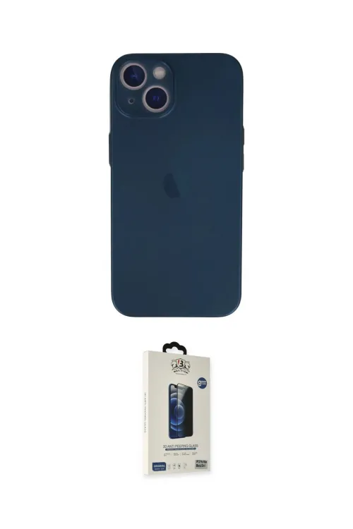 ieg™ iPhone 13 Mini Kılıf Yadigar Yansıma Serisi - Siyah Bilvis Hayalet Cam Ekran Koruyucu