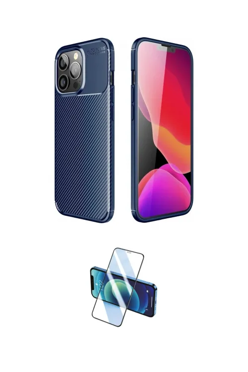 ieg™ iPhone 13 Pro Kılıf Eksen Form Prime - Siyah 3D Antistatik Seramik Nano Ekran Koruyucu